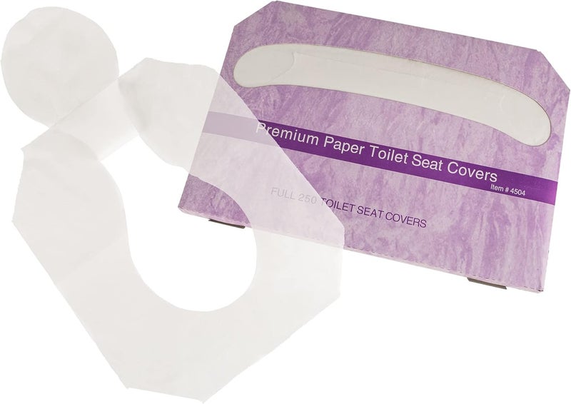 EZPULL EZbrnd Premium Half-Fold Toilet Seat Cover Paper, White, Pack of 4 x 250 Sheet - Image 3